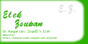 elek zsupan business card